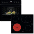 AEG Kochfeld, 60 cm, Schwarz, Einbauherd-Set OO21HSPB, bestehend aus Herd OU5PE40SK Serie 5 mit Pyrolyse