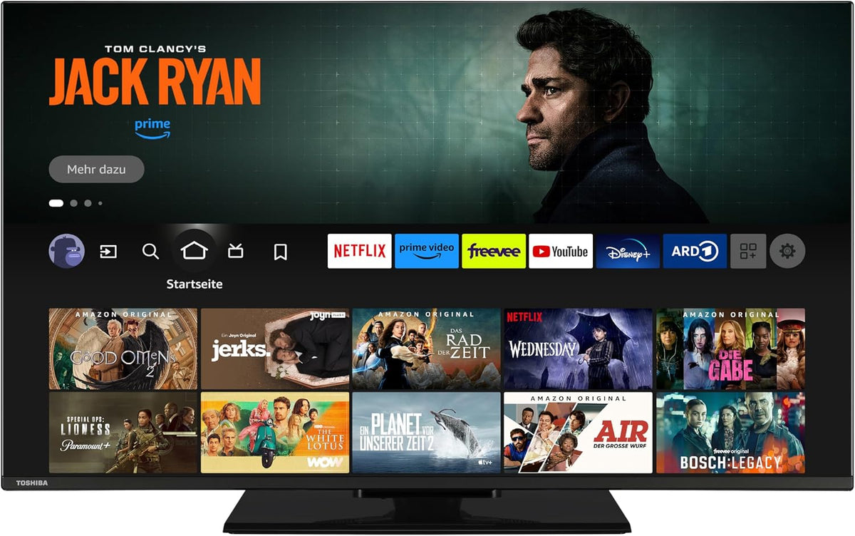 Toshiba Fernseher, 43 Zoll, Schwarz, Smart TV, Fire TV (Full HD, Smart TV, Triple-Tuner, Alexa integriert, Bluetooth) 43LF3F63DAZ